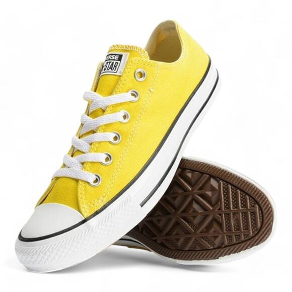 Converse Chuck Taylor All-Star Classic Yellow Sneakers Low Top Size W5.5 / M3.5 - Picture 1 of 10